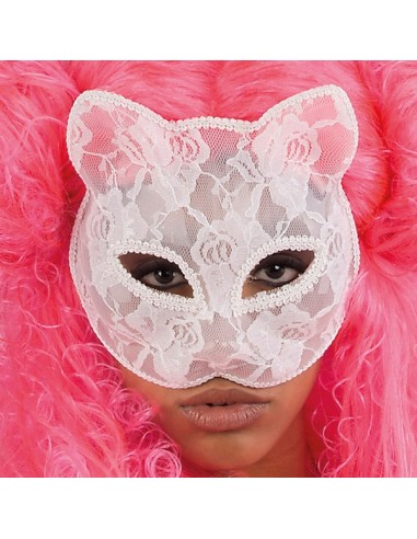 MASCHERA GATTO IN PIZZO BIANCA Prezzo 4,50 €