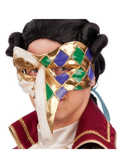 MASCHERA MEZZO VISO CON NASO LUNGO MULTICOLOR Prezzo 9,50 €