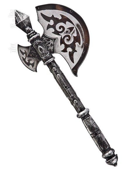 Ascia decorativa medievale 40cm con manico ornamentale per costumi vichinghi e fantasy