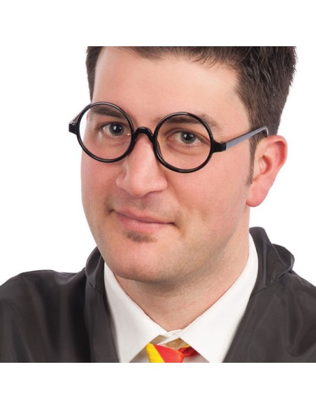 Occhiali tondi neri senza lenti per costume Harry Potter e travestimenti magici