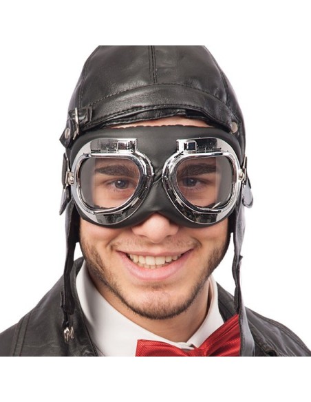Occhiali da motociclista vintage con cinturino per costume aviatore anni 20