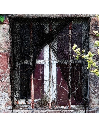 Tenda stracciona nera strappata per decorazioni Halloween horror casa abbandonata