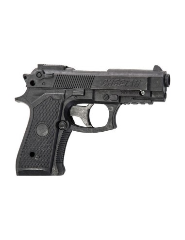 Pistola giocattolo nera da carabiniere 12 cm per costumi e accessori travestimenti