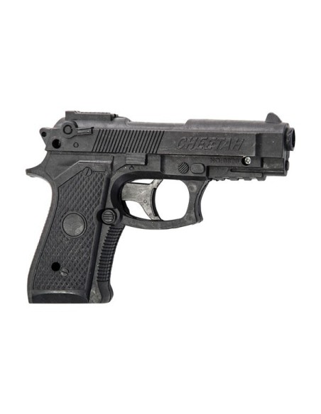 Pistola giocattolo nera da carabiniere 12 cm per costumi e accessori travestimenti