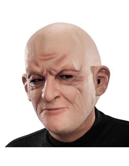 Maschera pelato in lattice realistica con rughe e dettagli anatomici per travestimenti Halloween e feste