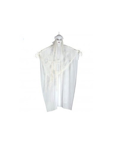 Sposa cadavere bianca da appendere con luci LED per decorazioni Halloween horror spettrali