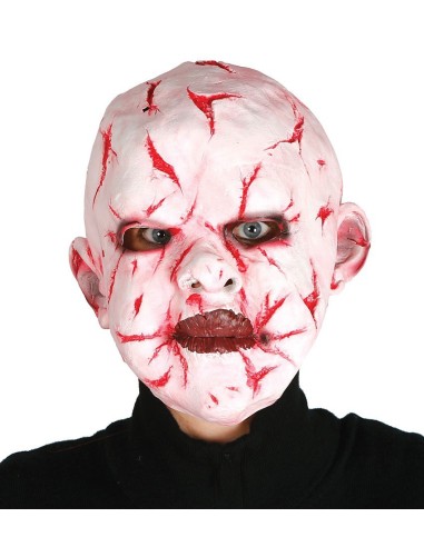 Maschera lattice bambino anticristo con ferite sanguinolenti e cicatrici per Halloween horror