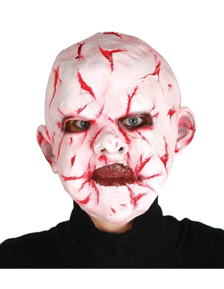Maschera lattice bambino anticristo con ferite sanguinolenti e cicatrici per Halloween horror