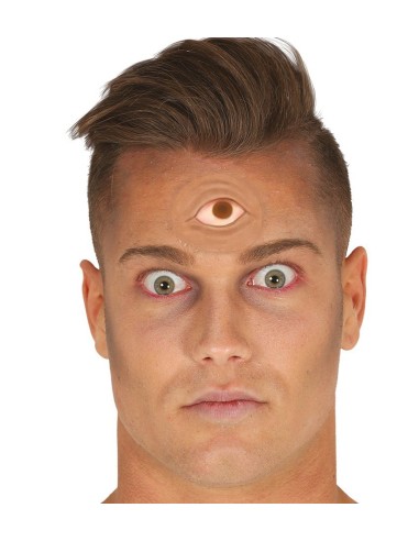 Cicatrice terzo occhio applicata su fronte uomo per trucco horror Halloween effetti speciali