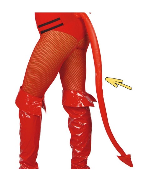 Coda da diavolo rossa lunga 90 cm con punta sagomata per costume Halloween