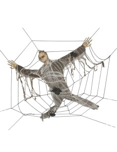 Zombie da appendere con ragnatela decorazione horror per Halloween feste spaventose