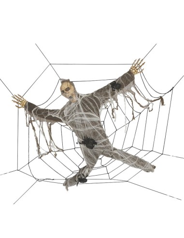 Zombie da appendere con ragnatela decorazione horror per Halloween feste spaventose