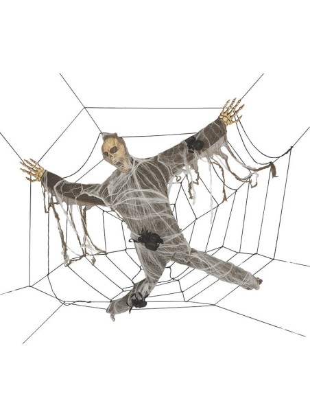 Zombie da appendere con ragnatela decorazione horror per Halloween feste spaventose