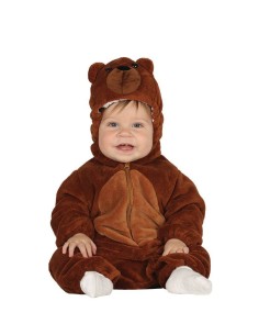 Costume da orsetto marrone per neonato con cappuccio e orecchie, tutina integrale per bambini 12-24 mesi